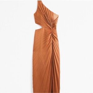 A&F Giselle Pleated One Shoulder Maxi Dress NWT!